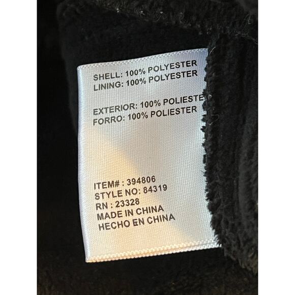 Kristen Blake Plush Fleece Zip Up Jacket Womens Medium Black Velour Cinch Waist - Picture 16 of 16